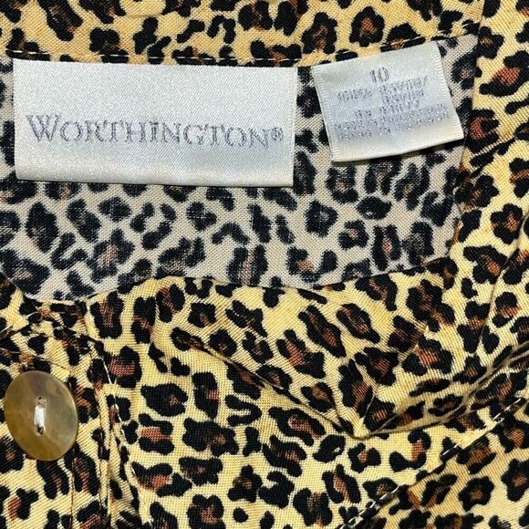 Worthington Women’s Size 10 Vintage Shirt Dress Set Animal Print 80s 90s Style - Picture 5 of 9